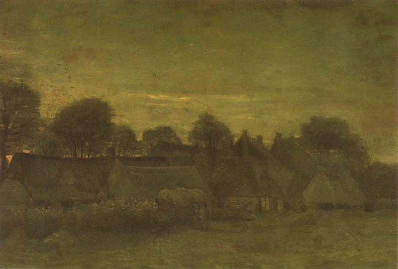 Vincent Van Gogh Village at Sunset (nn04) oil painting image
